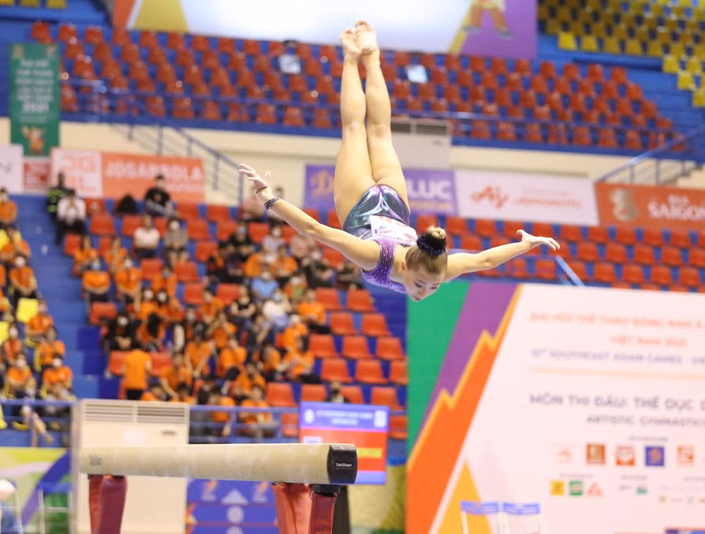 Vận động viên Phạm Như Phương thi đấu tại SEA Games 31 (Ảnh TIỀN PHONG)