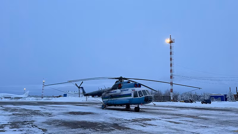 Trực thăng là một trong phương tiện di chuyển phổ biến ở các vùng cực bắc.