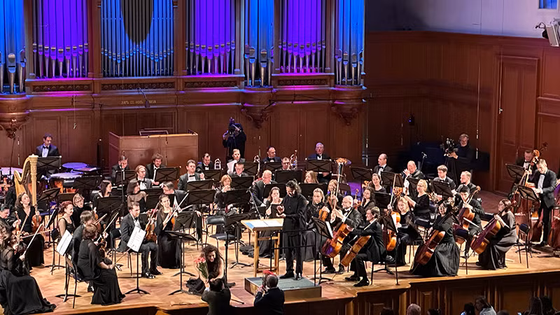 Dàn nhạc giao hưởng hàn lâm quốc gia Moskva. (Ảnh: THÙY VÂN)