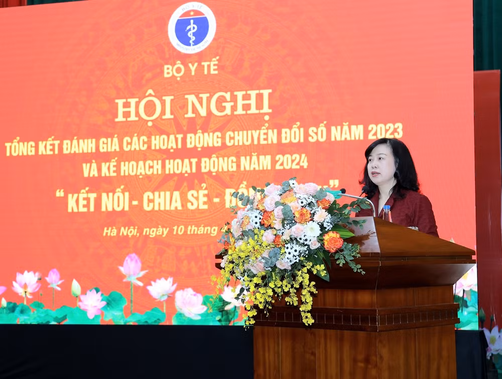 Bộ trưởng Y tế Đào Hồng Lan phát biểu tại hội nghị.