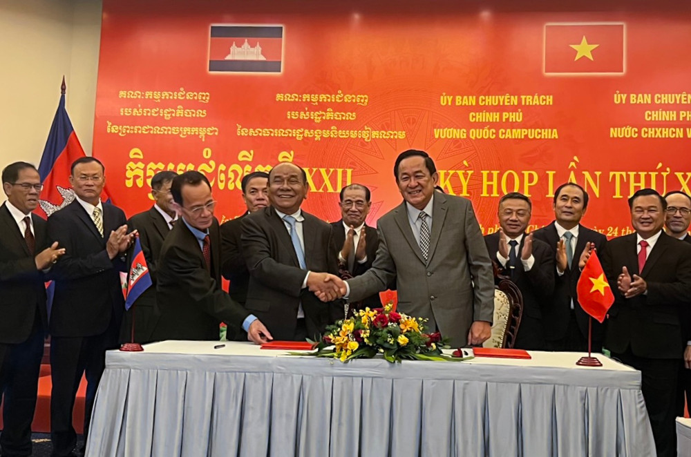 Hai bên thống nhất phương hướng, nội dung hợp tác mùa khô 2023-2024, thực hiện ký kết Biên bản lần thứ XXII.