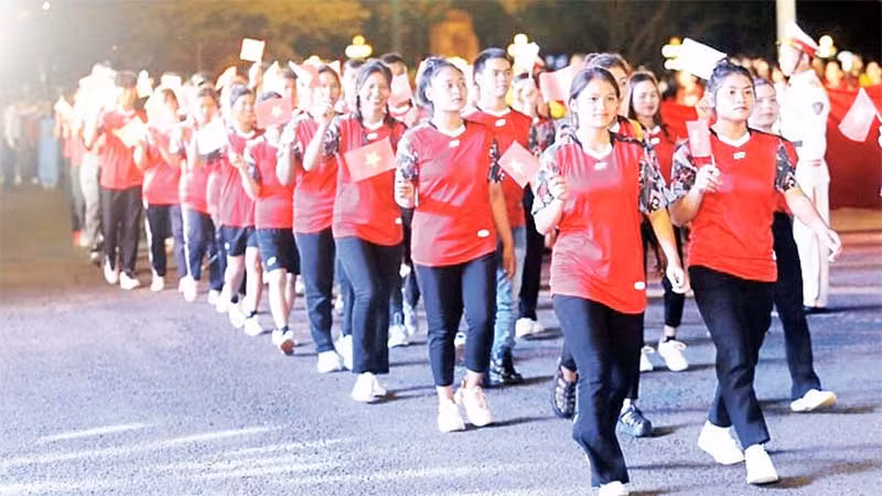 Đoàn vận động viên tỉnh Gia Lai tham gia Hội thi.