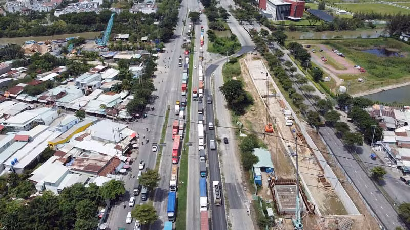 Dự án hầm chui Nguyễn Văn Linh-Nguyễn Hữu Thọ, Quận 7, Thành phố Hồ Chí Minh. (Ảnh HOÀNG LIÊM)