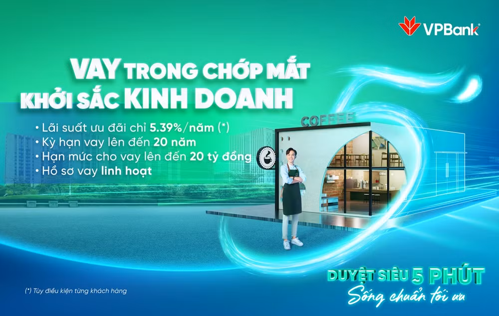 VPBank tung gói ưu đãi lãi suất chỉ từ 5,39% cho hộ kinh doanh cá thể
