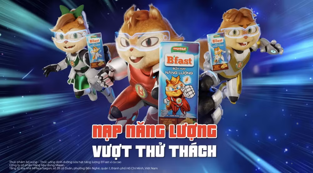 Sữa hạt năng lượng B’fast với hình ảnh biệt đội B’sóc năng động. Sữa hạt năng lượng B’fast với hình ảnh biệt đội B’sóc năng động.