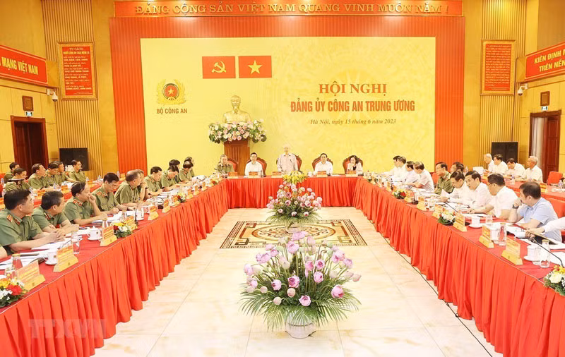 Tổng Bí thư Nguyễn Phú Trọng phát biểu chỉ đạo hội nghị. (Ảnh: TTXVN)