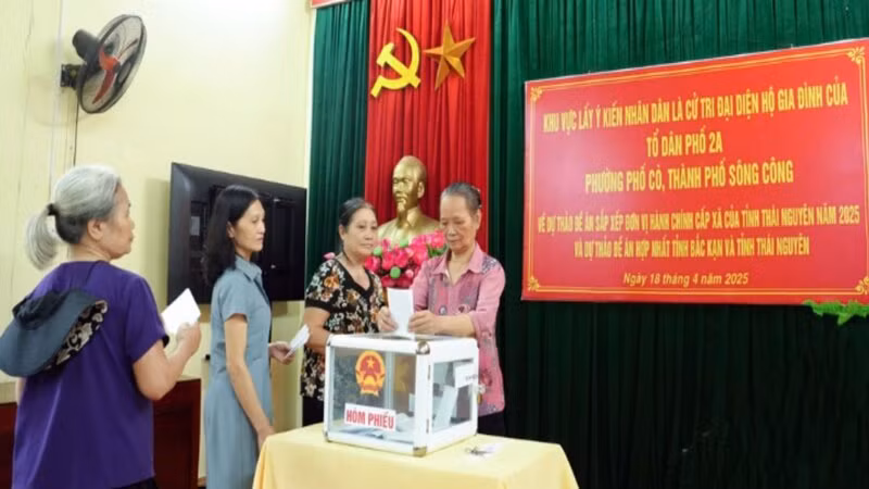 Cử tri Thái Nguyên đồng thuận với phương án sắp xếp cấp xã, cấp tỉnh với tỷ lệ rất cao.