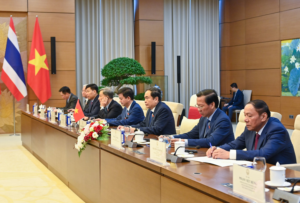 Chủ tịch Quốc hội Trần Thanh Mẫn và các đại biểu Việt Nam tại hội kiến. (Ảnh: DUY LINH) Chủ tịch Quốc hội Trần Thanh Mẫn và các đại biểu Việt Nam tại hội kiến. (Ảnh: DUY LINH)