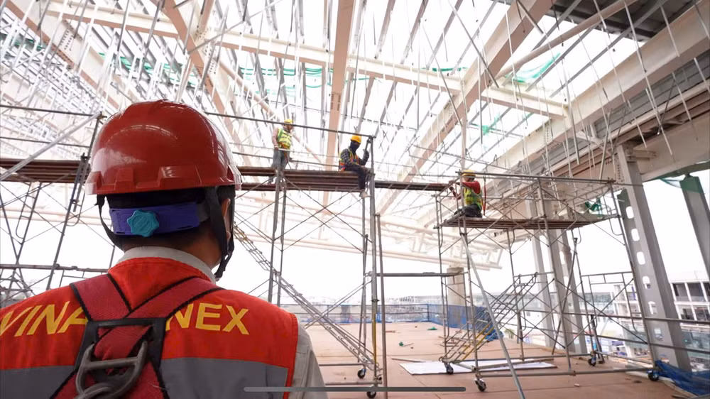 Công trình mở rộng nhà ga T2 Nội Bài, Hà Nội. (Ảnh: PV)