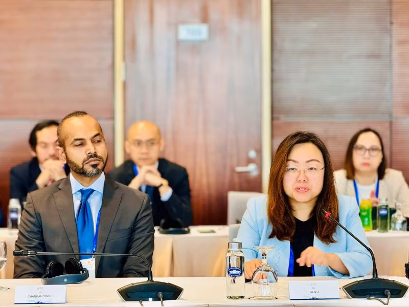 Bà Nan Li, Giám đốc Ban đầu tư và doanh nghiệp, Hội nghị Liên hợp quốc về thương mại và phát triển (UNCTAD) chia sẻ tại phiên thảo luận. (Ảnh: HNV)