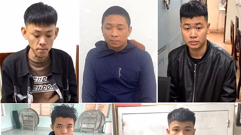 Các đối tượng phạm tội quê ở huyện Quảng Ninh bị Công an tỉnh Quảng Bình bắt giữ (Ảnh: TT)