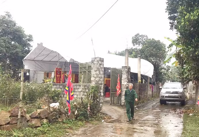 Khu dân cư xã Mỹ Trạch, huyện Bố Trạch - nơi có người tử vong do mắc bệnh dại. (Ảnh: NH)