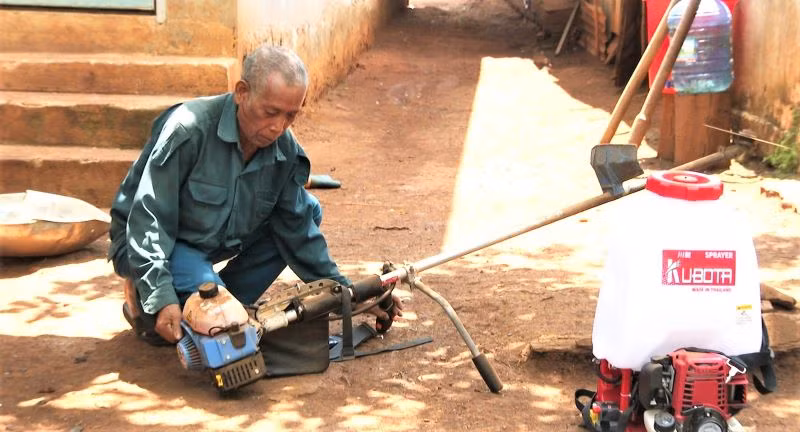 Đồng bào dân tộc thiểu số ở Bình Phước thoát nghèo nhờ được hỗ trợ cây, con giống và nông cụ.