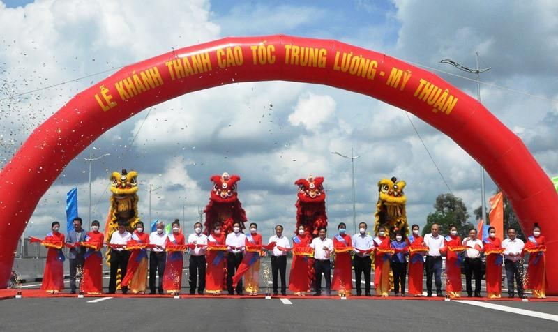 Cắt băng khánh thành cao tốc Trung Lương-Mỹ Thuận. Khánh thành cao tốc Trung Lương-Mỹ Thuận -0