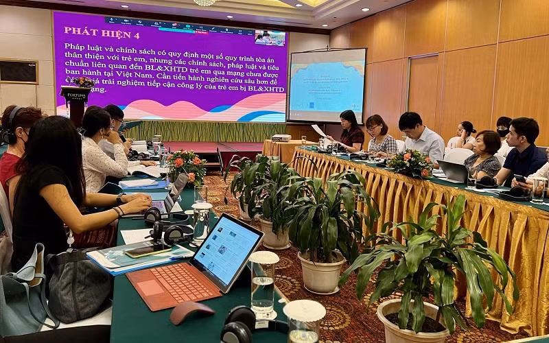 Hội thảo công bố báo cáo nghiên cứu “Ngăn chặn hành vi gây tổn hại - Bằng chứng về bóc lột và xâm hại tình dục trẻ em trên không gian mạng”.