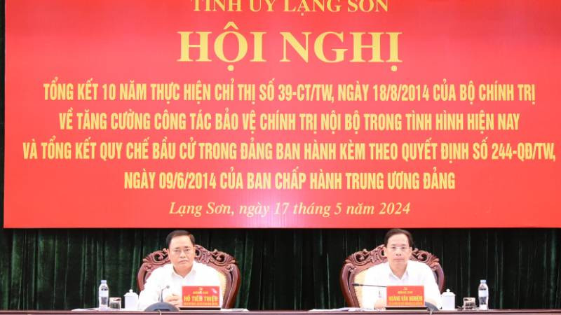 Lãnh đạo Ban thường vụ Tỉnh ủy Lạng Sơn chủ trì Hội nghị tổng kết 10 năm thực hiện Chỉ thị số 29 của Bộ Chính trị.