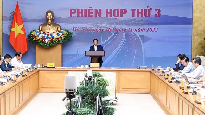 Thủ tướng Phạm Minh Chính phát biểu tại Hội nghị. (Ảnh: TRẦN HẢI)