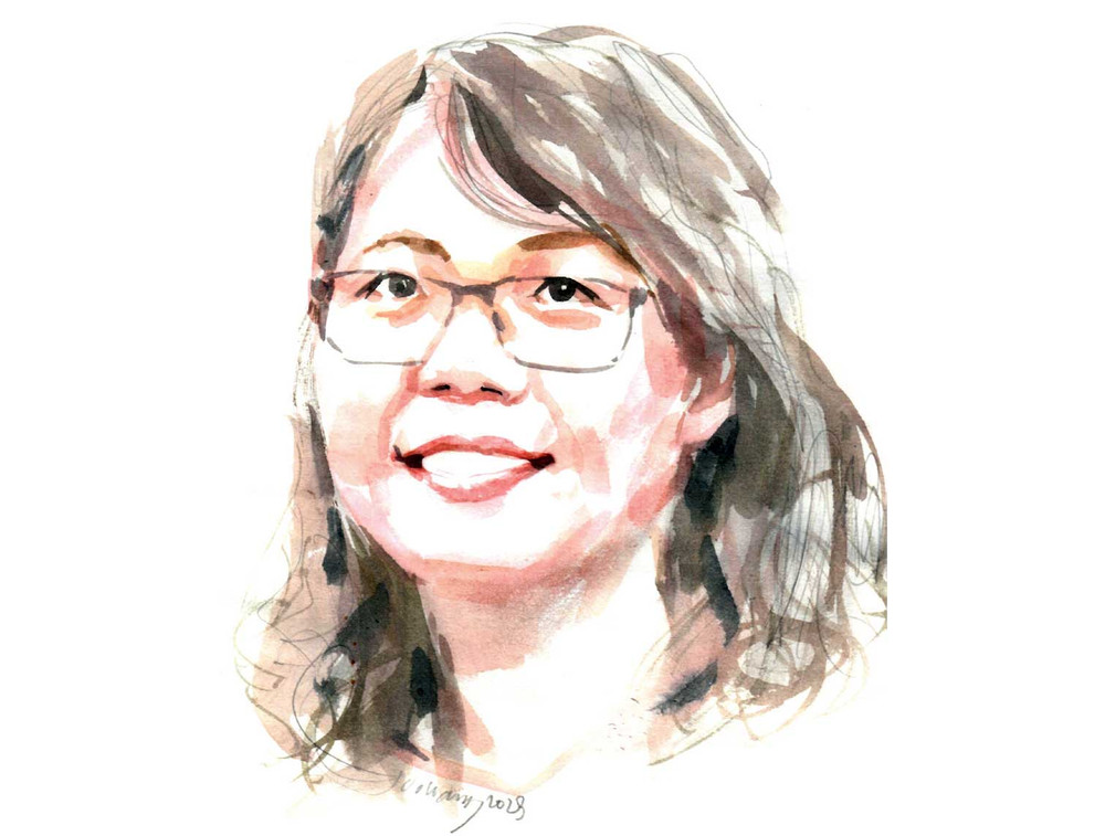 Ký họa chân dung nhà văn Đỗ Bích Thúy của họa sĩ Đỗ Hoàng Tường.