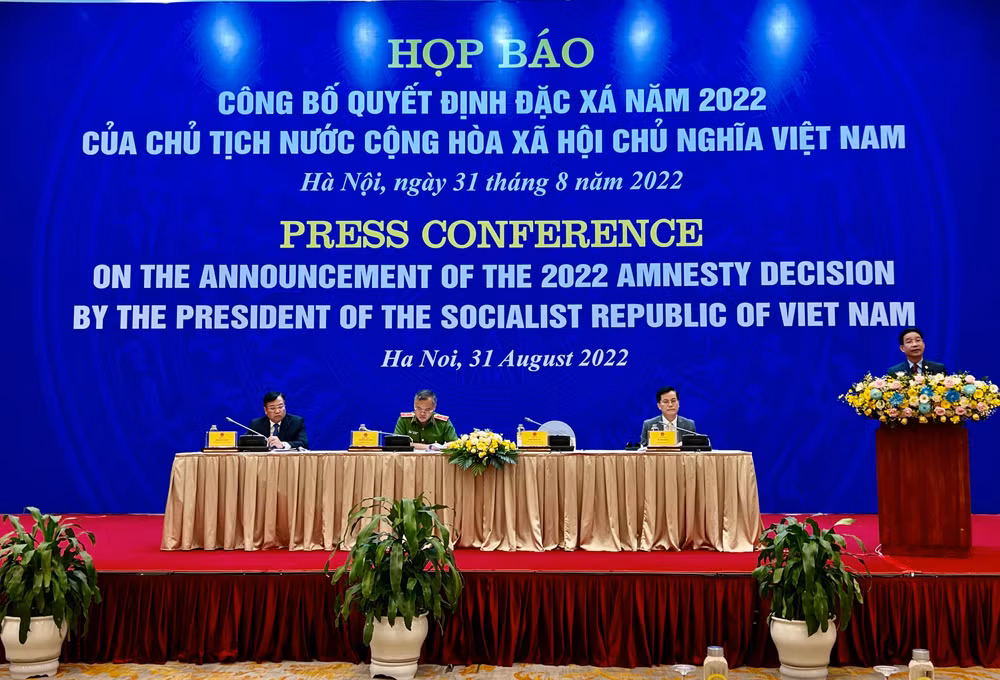 Họp báo công bố đặc xá năm 2022.