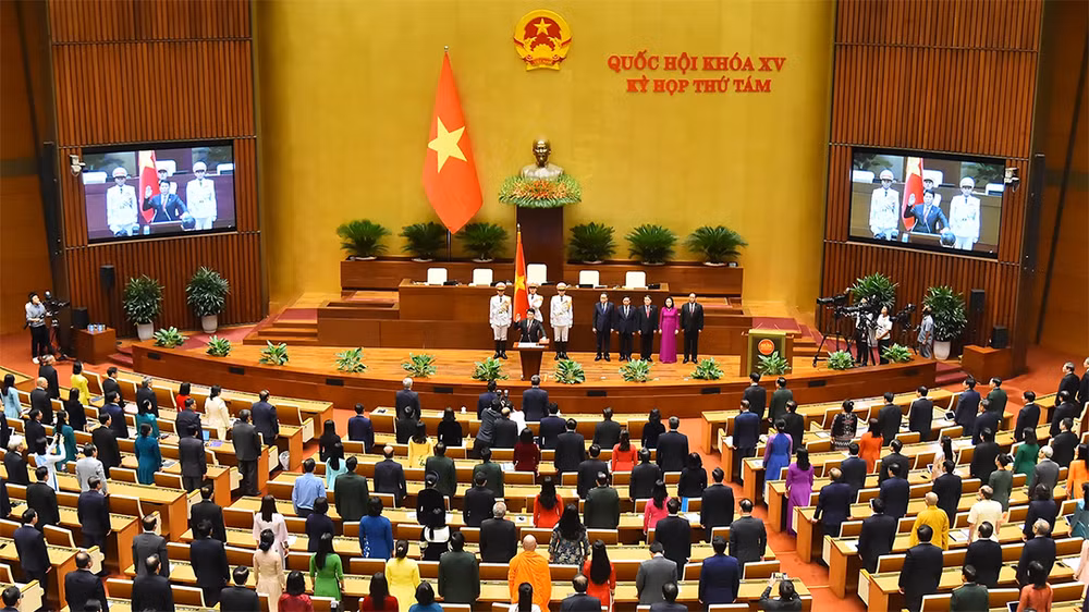 Đồng chí Lương Cường tuyên thệ nhậm chức Chủ tịch nước Cộng hòa xã hội chủ nghĩa Việt Nam nhiệm kỳ 2021-2026, chiều 21/10/2024.