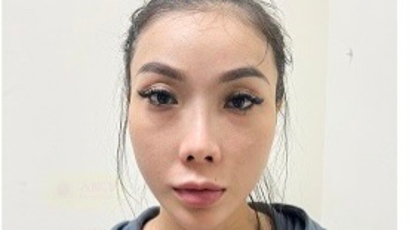 Đối tượng Yến tại thời điểm bị bắt giữ.