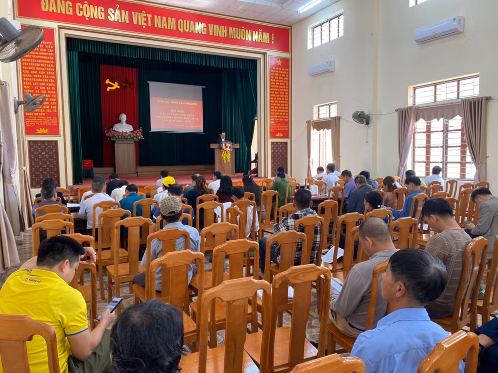 Đảng ủy, UBND xã Cộng Hiền tổ chức giao ban triển khai Đề án sắp xếp đơn vị hành chính cấp xã giai đoạn 2023-2025.