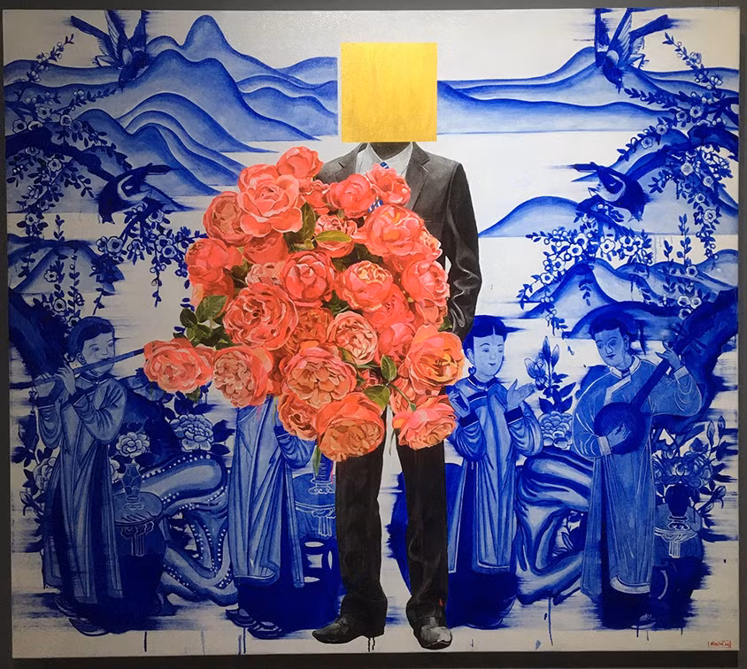 “Những bông hoa nhỏ”, tranh của Nguyễn Đình Vũ.