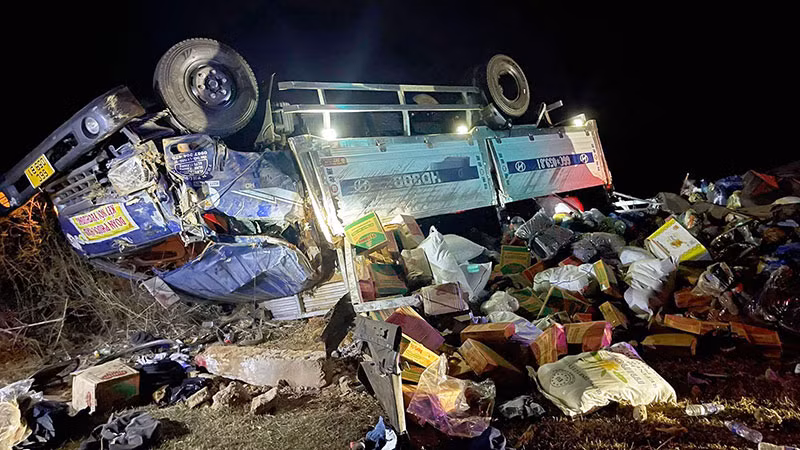 Hiện trường vụ tai nạn.