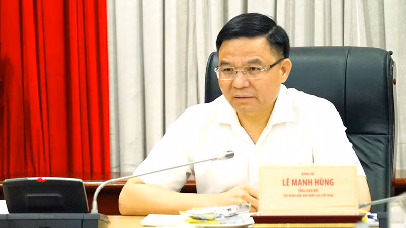 Tổng Giám đốc Petrovietnam Lê Mạnh Hùng chủ trì buổi làm việc.