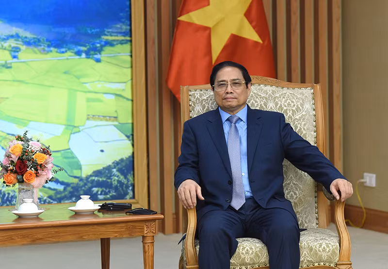 Thủ tướng Phạm Minh Chính phát biểu tại buổi tiếp.