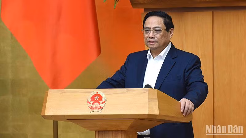 Thủ tướng Phạm Minh Chính phát biểu khai mạc Phiên họp Chính phủ chuyên đề về xây dựng pháp luật tháng 11/2023.