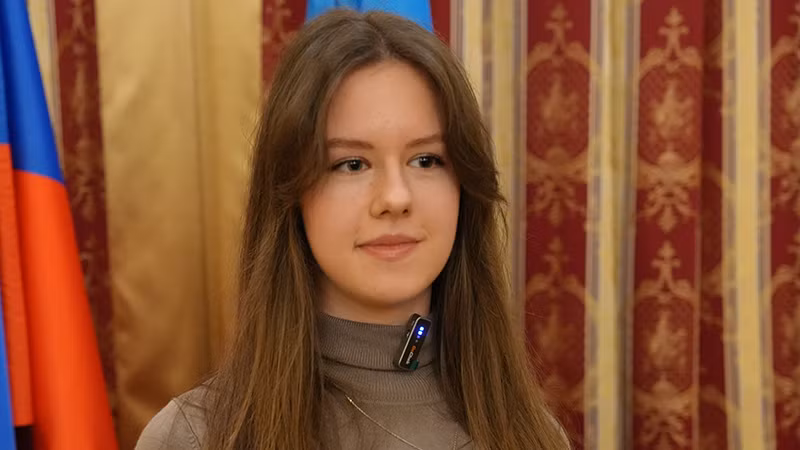 Bạn Ekaterina, sinh viên nghiên cứu tiếng Việt năm thứ nhất Khoa quan hệ quốc tế Học viện Ngoại giao Nga. (Ảnh: XUÂN HƯNG)