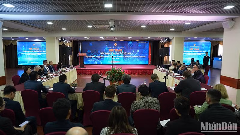 Hội thảo “Triển vọng hợp tác kinh tế số Việt Nam-Liên bang Nga”. (Ảnh: XUÂN HƯNG)
