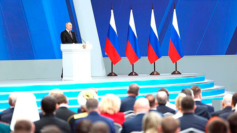 Tổng thống Nga Putin đọc Thông điệp Liên bang trước Quốc hội Liên bang Nga. (Ảnh: kremlin.ru)