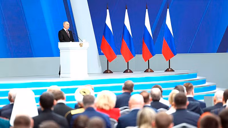 Tổng thống Nga Putin đọc Thông điệp Liên bang trước Quốc hội Liên bang Nga. (Ảnh: kremlin.ru)