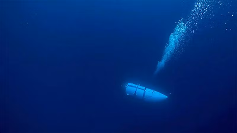 Tàu Titan trong một lần hạ độ sâu. (Ảnh: OceanGate Expeditions)