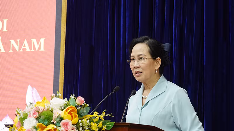 Đồng chí Lê Thị Thủy, Ủy viên Trung ương Đảng, Bí thư Tỉnh ủy, Chủ tịch HĐND tỉnh phát biểu kết luận hội nghị.