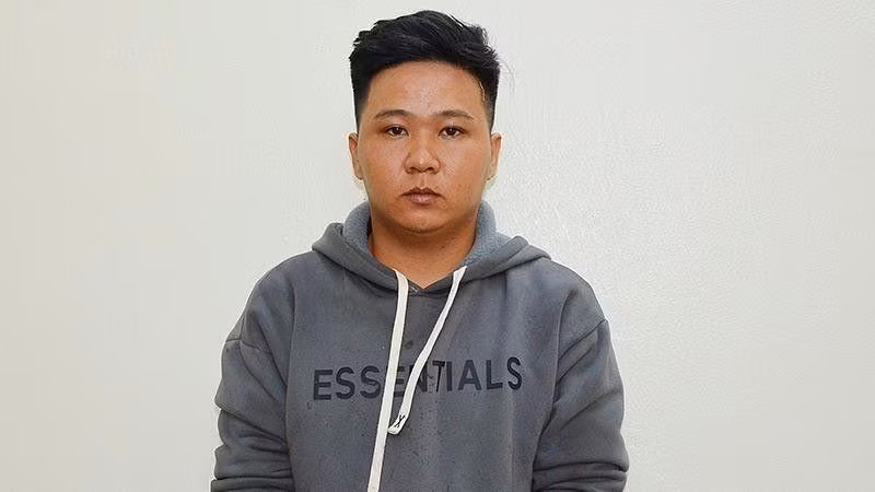 Đối tượng Phan Thanh Hoàng tại cơ quan điều tra.