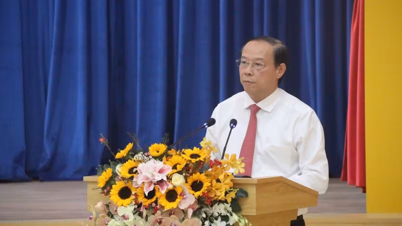 Đồng chí Nguyễn Văn Thọ, Chủ tịch Ủy ban nhân dân tỉnh Bà Rịa-Vũng Tàu phát biểu.