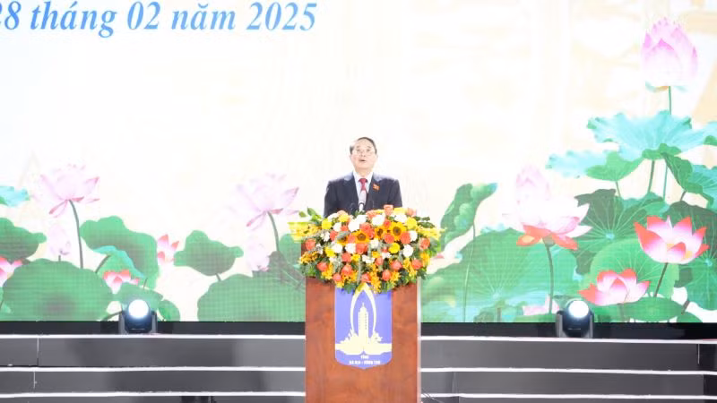 Đồng chí Nguyễn Đức Hải, Ủy viên Ban Chấp hành Trung ương Đảng, Phó Chủ tịch Quốc hội phát biểu tại buổi lễ.