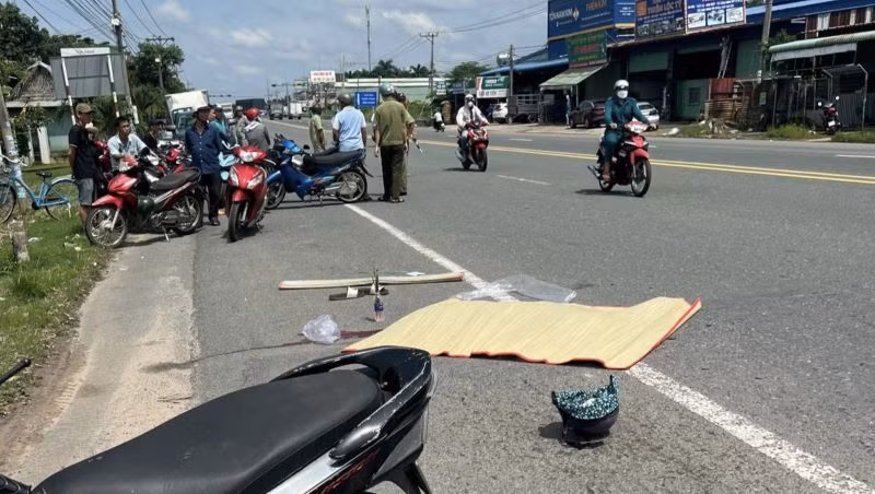 Hiện trường vụ tai nạn giao thông.