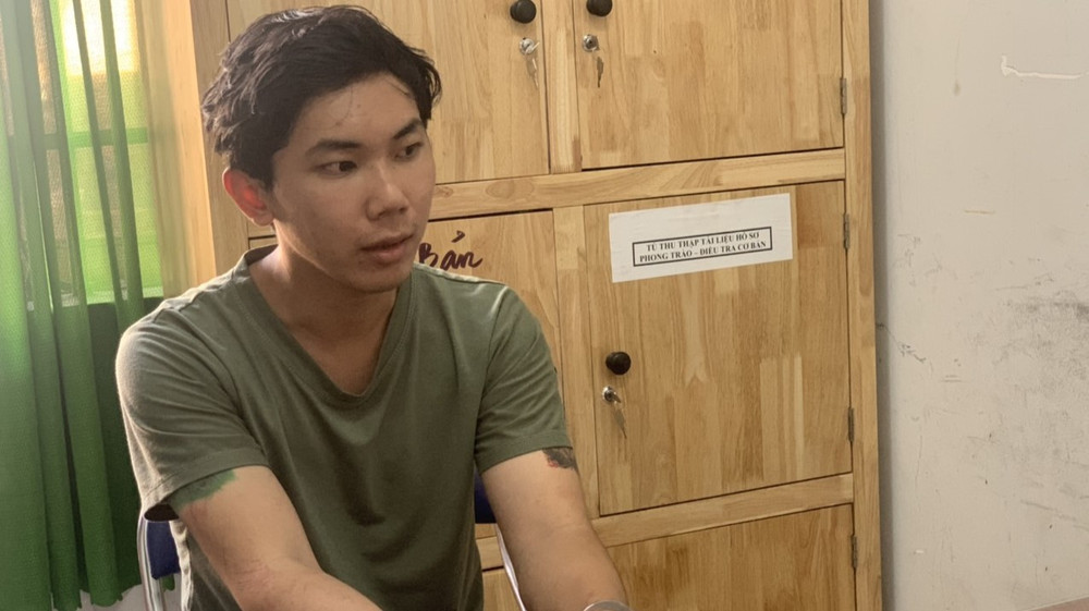 Đối tượng Triệu Minh Sang bị bắt giữ.