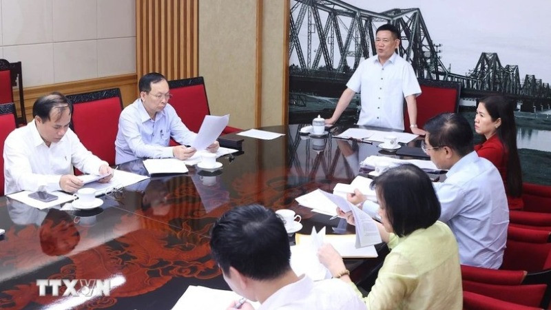 Phó Thủ tướng Hồ Đức Phớc chủ trì cuộc họp. (Ảnh: Văn Điệp/TTXVN)