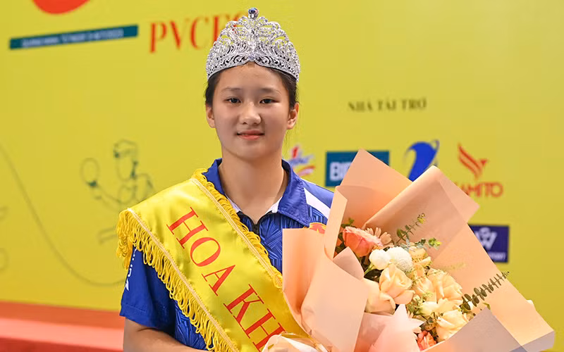 Hoa khôi Trần Diệu Linh. (Ảnh ĐĂNG ANH)