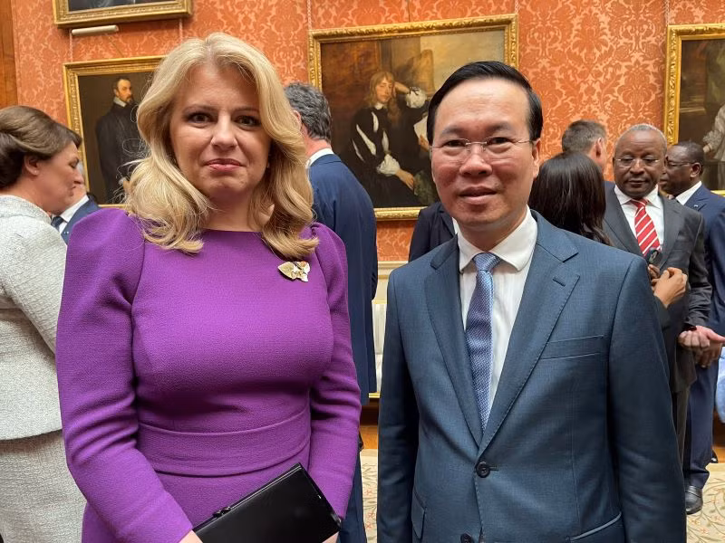 Chủ tịch nước Võ Văn Thưởng gặp Tổng thống Slovakia Zuzana Caputova.