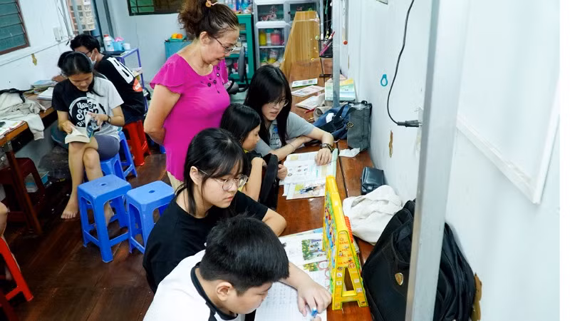 Lớp học của cô Hiếu.