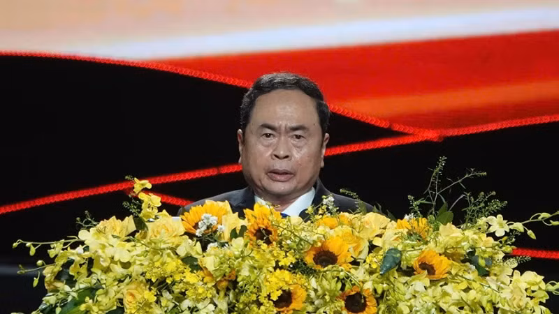 Chủ tịch Quốc hội Trần Thanh Mẫn phát biểu tại buổi lễ.