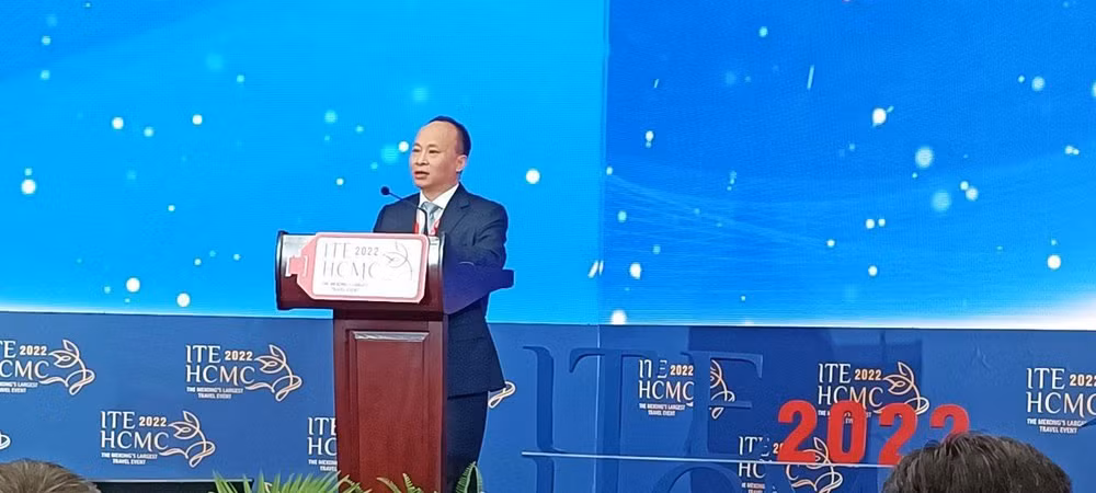 Đại sứ Trần Đức Hùng phát biểu tại Hội thảo (Ảnh: Tổng cục Du lịch)