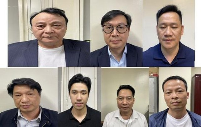 Đỗ Anh Dũng cùng các bị can trong vụ án. 