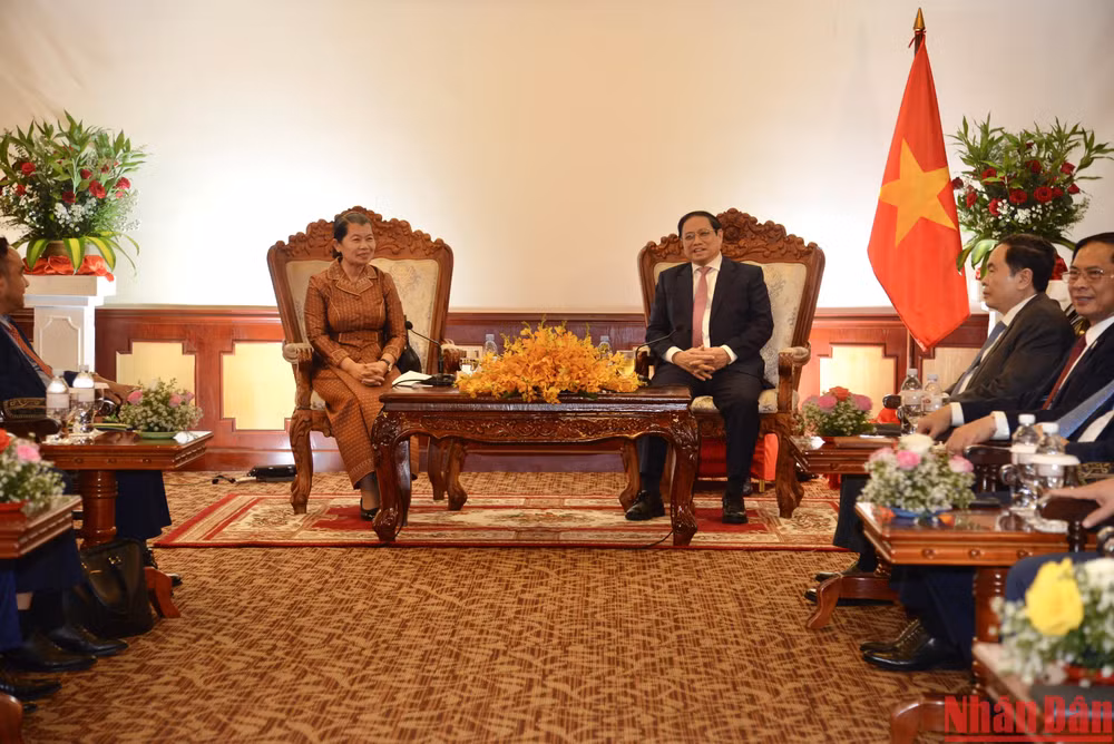 Quang cảnh buổi tiếp. (Ảnh: Thanh Giang)